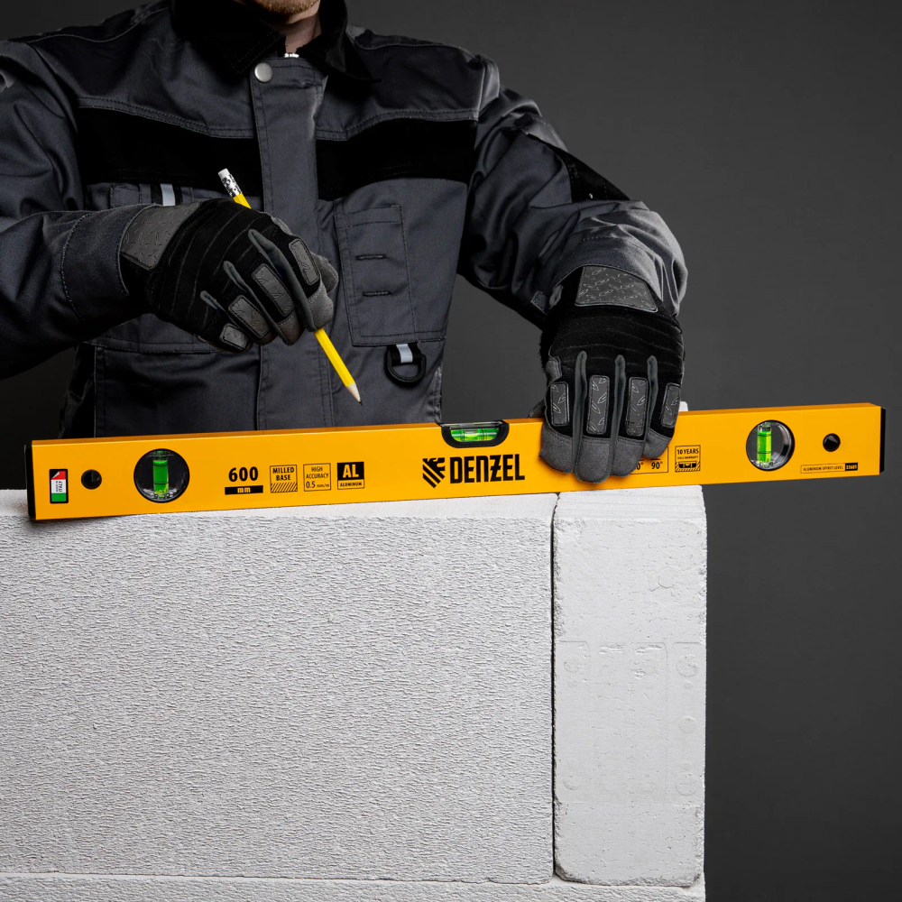 Уровень алюминиевый Denzel 600 мм, фрезерованный, 3 глазка - изображение 6