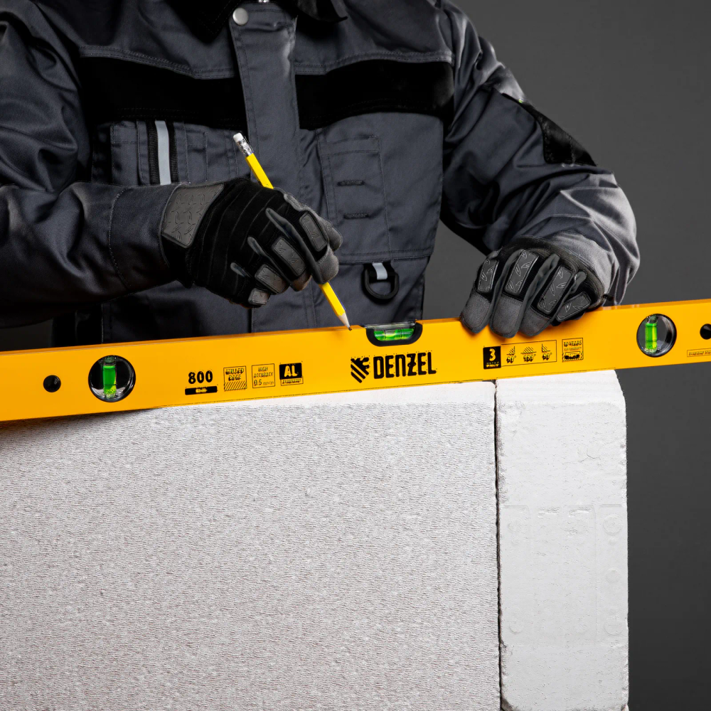 Уровень алюминиевый Denzel 800 мм, фрезерованный, 3 глазка - изображение 6