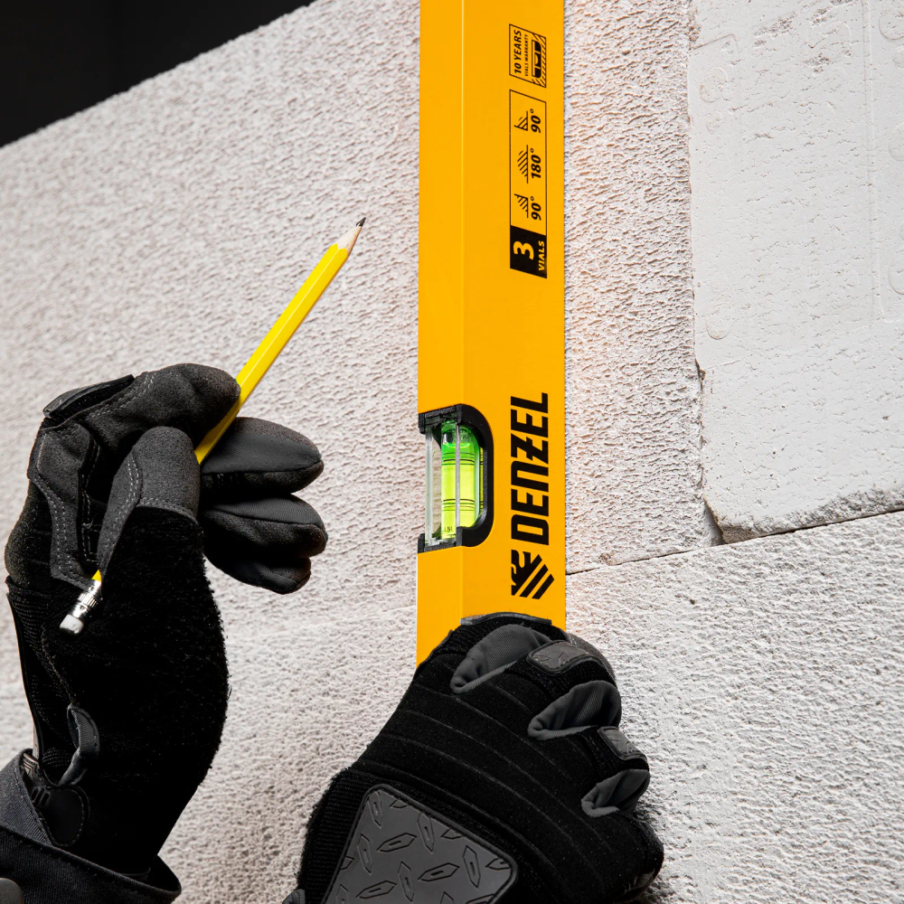 Уровень алюминиевый Denzel 800 мм, фрезерованный, 3 глазка - изображение 7