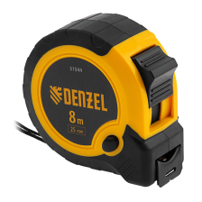 Рулетка Denzel 8мх25мм, двухкомп. корпус, кнопка-пауза - изображение 10