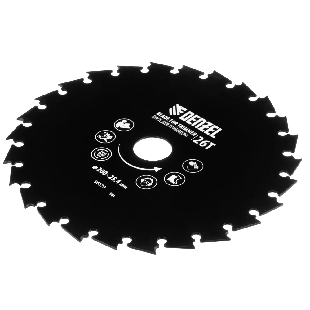 Диск для триммера Denzel c долотообразной формой зуба,  200х25,4  26 зубов - изображение 2