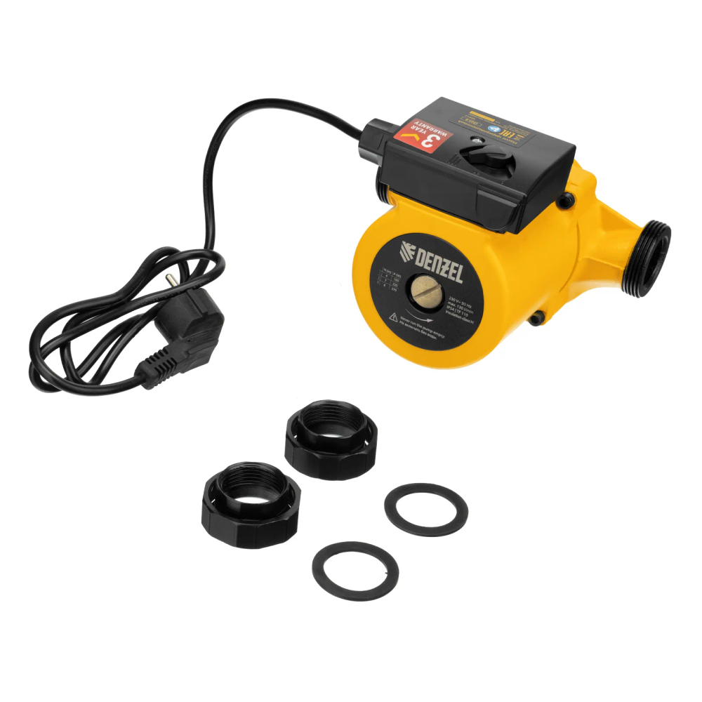 Циркуляционный насос Denzel CP25-8, напор 8 м, 130 л/мин, 1 м кабель, монт. длина 180 мм - изображение 12