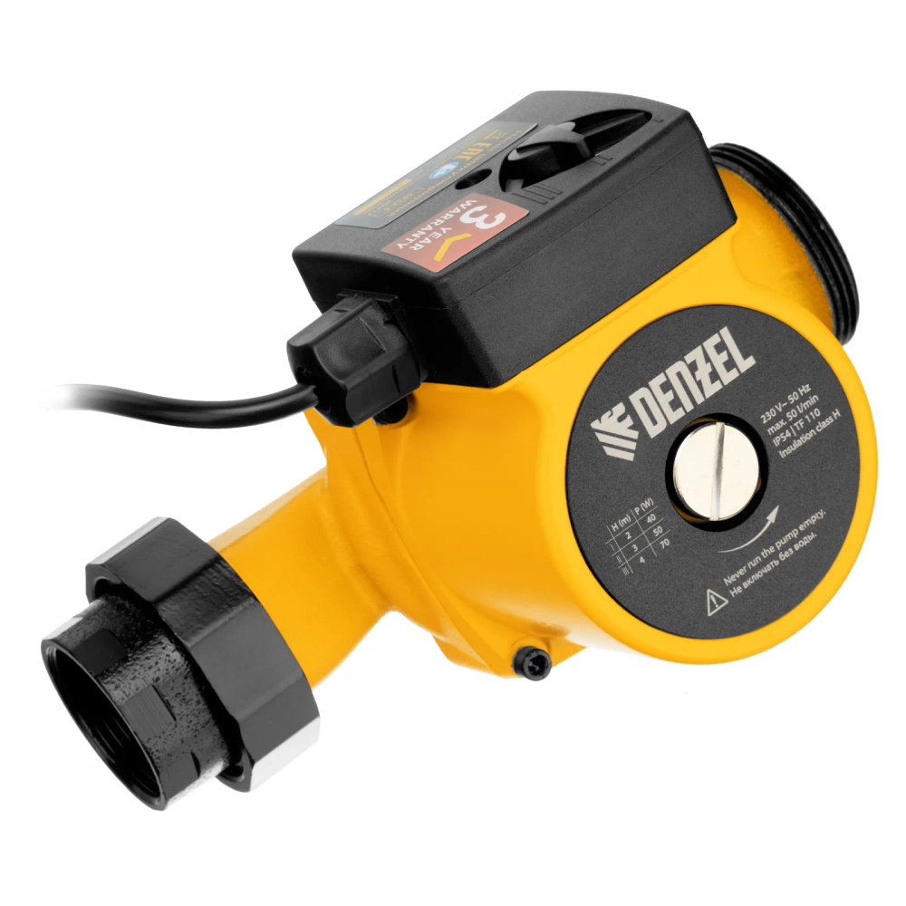 Циркуляционный насос Denzel CP32-4, напор 4 м, 50 л/мин, 1 м кабель, монт. длина 180 мм - изображение 2