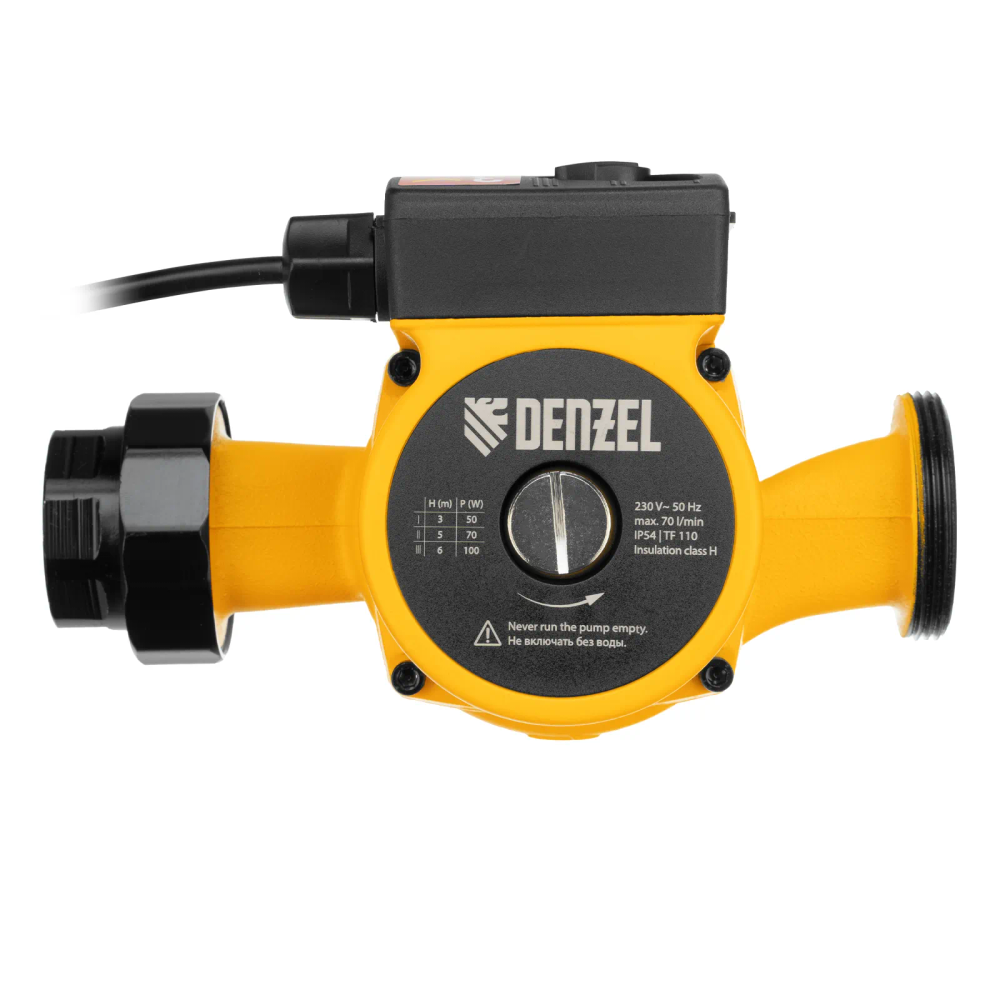 Циркуляционный насос Denzel CP32-6, напор 6 м, 70 л/мин, 1 м кабель, монт. длина 180 мм - изображение 8