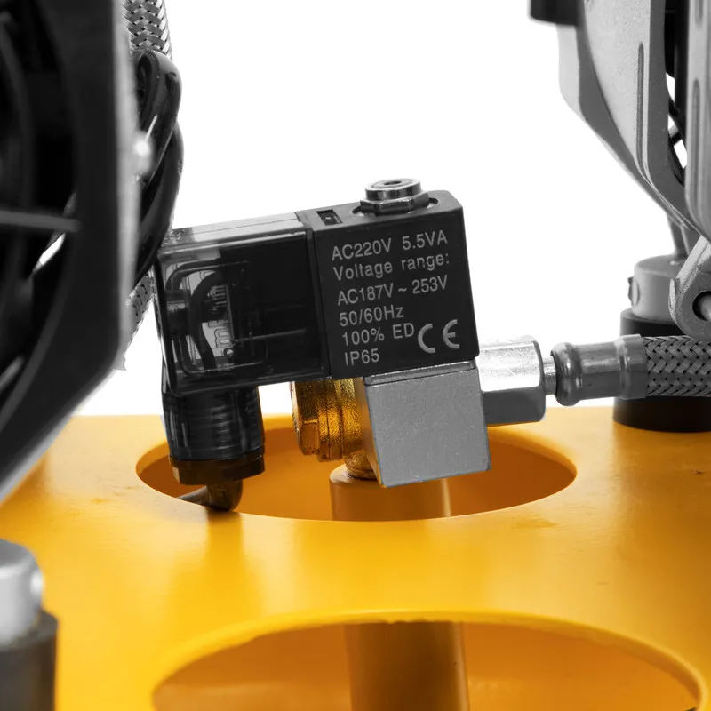 Компрессор безмасляный малошумный Denzel DLS 2200/50, 2200 Вт, 2x1100, 50 л, 380 л/мин - изображение 7