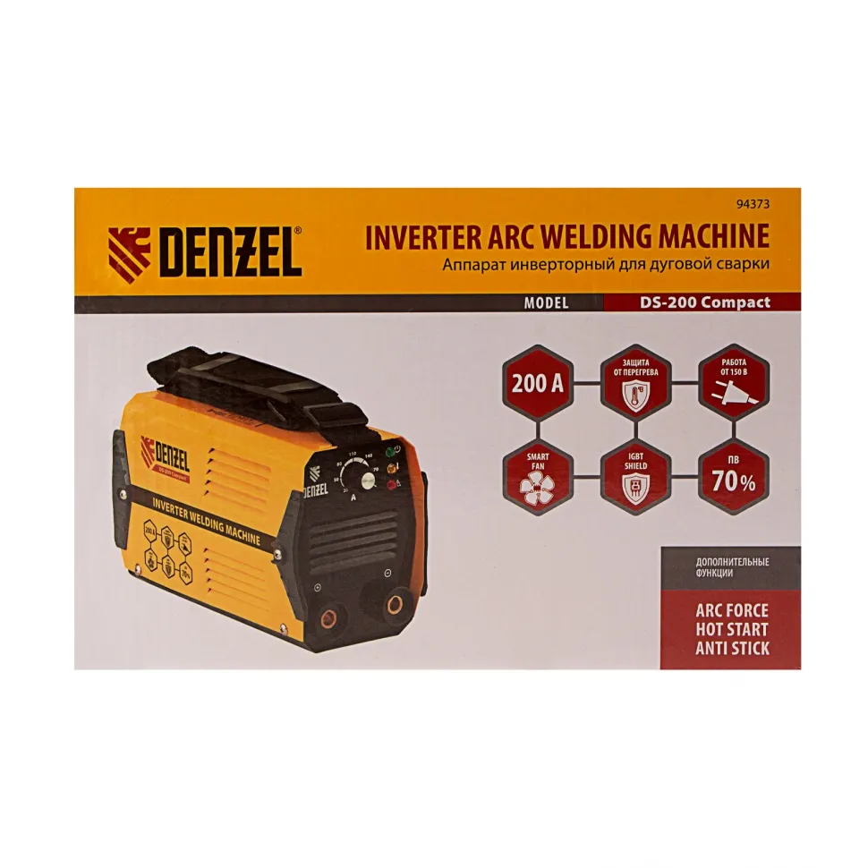 Аппарат дуговой сварки Denzel DS-200 Compact - изображение 9