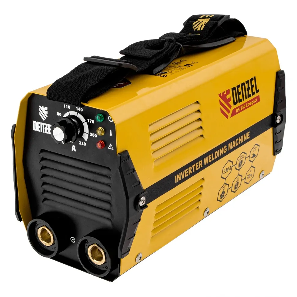 Аппарат инверторный дуговой сварки Denzel DS-230 Compact, 230 А, ПВ 70%, диаметр электрода 1.6-5 мм