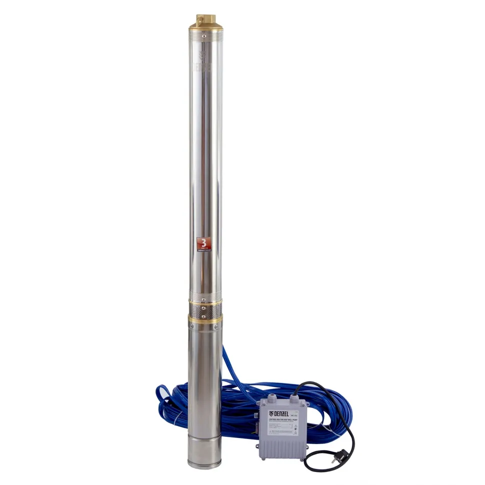 Скважинный насос Denzel DWC-4-140, центробежный, диаметр 4, 2000 Вт, 6000 л/ч, напор 140 м - изображение 6