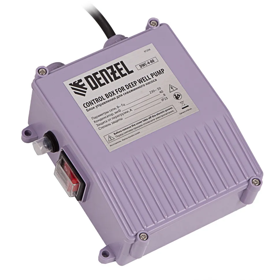 Скважинный насос Denzel DWC-4-80, центробежный, диаметр 4, 1500 Вт, 5700 л/ч, напор 80 м - изображение 16