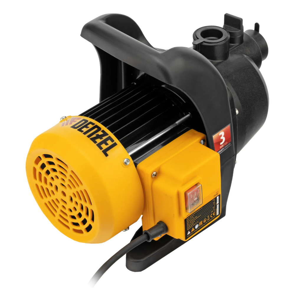 Садовый поверхностный насос Denzel GPL600, 600 Вт, 3000 л/ч, подъем 35 м, пластик - изображение 3