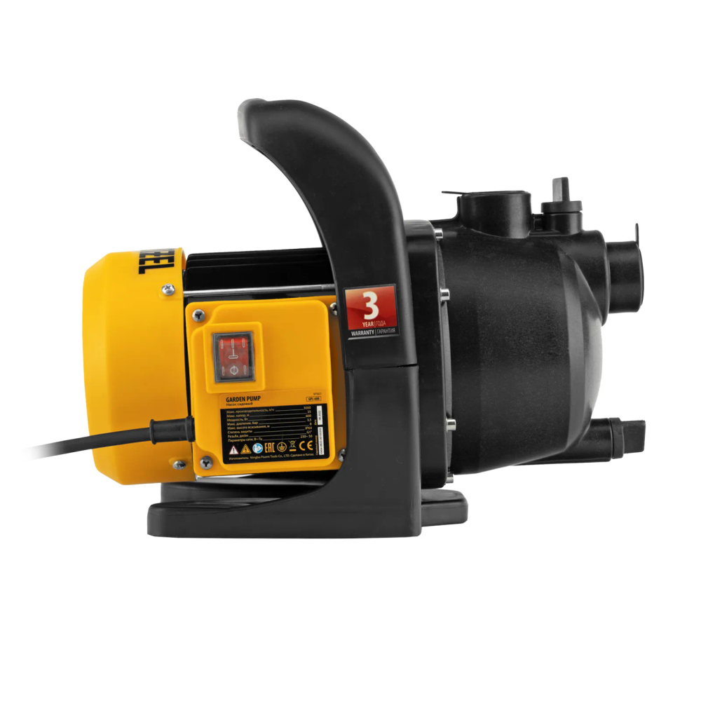 Садовый поверхностный насос Denzel GPL600, 600 Вт, 3000 л/ч, подъем 35 м, пластик - изображение 7