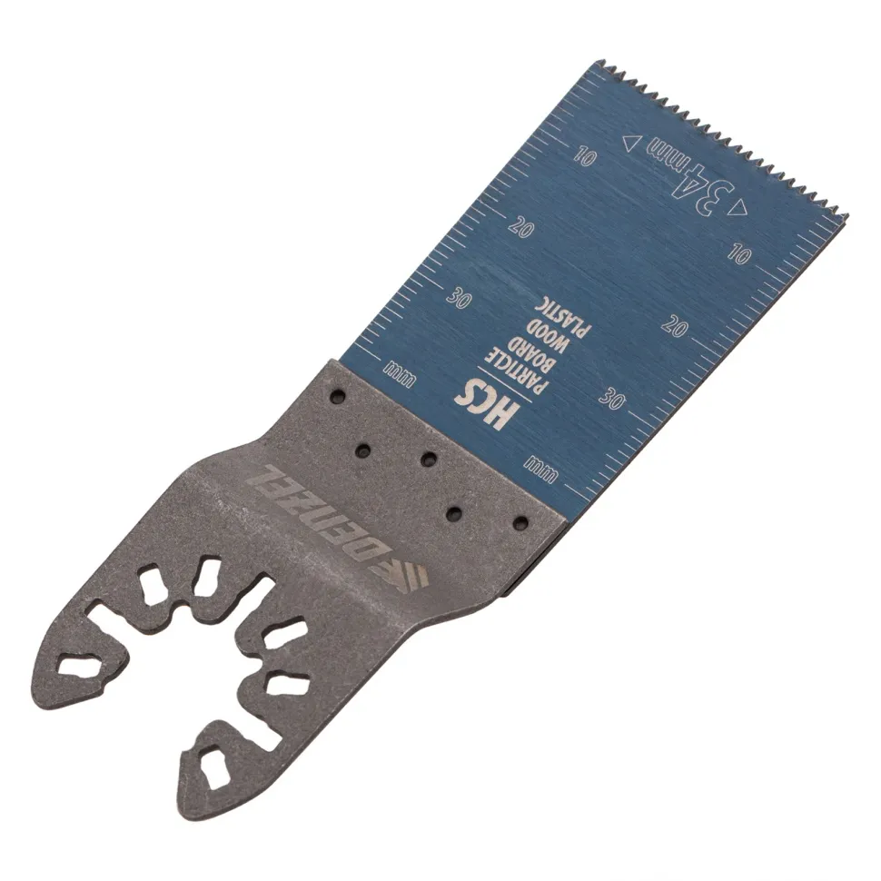 Насадка для МФИ Denzel режущая пазовая прямая, HCS, по дереву, 34х1.4 мм, мелкий зуб - изображение 2