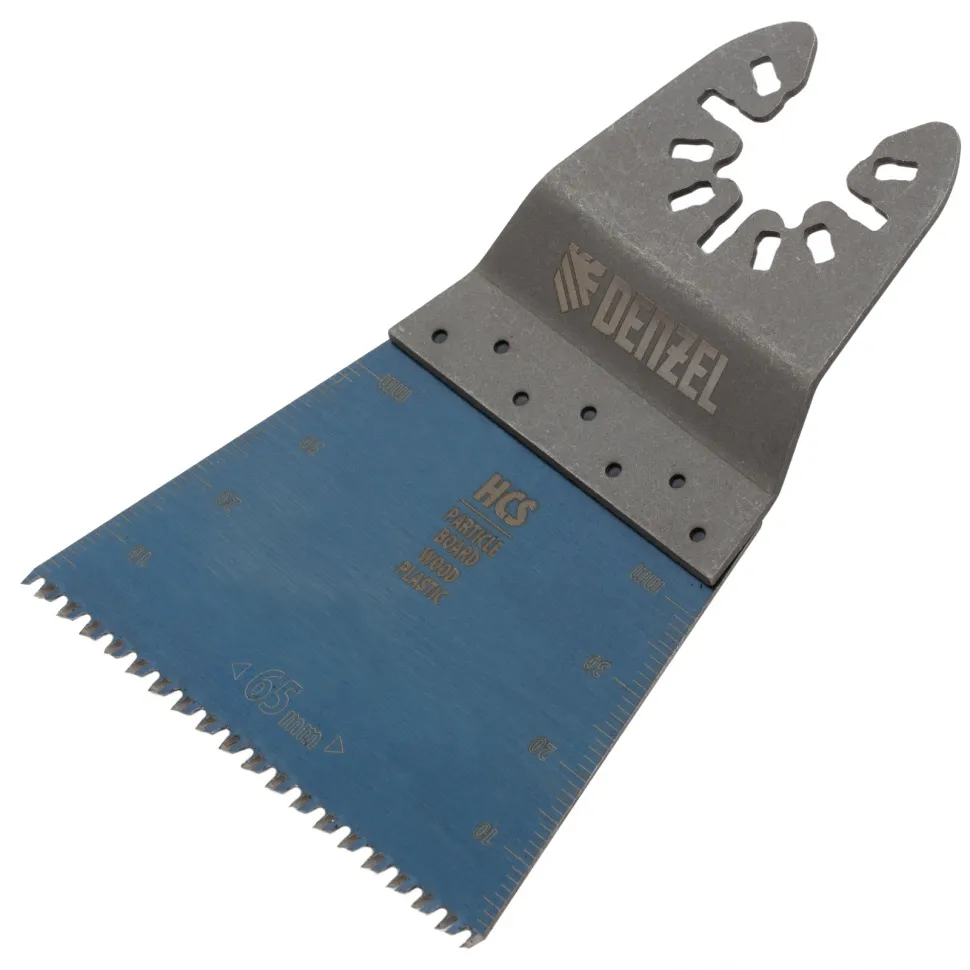 Насадка для МФИ Denzel режущая прямая, HCS, по дереву, ламинату 65х1.8 мм, крупный зуб