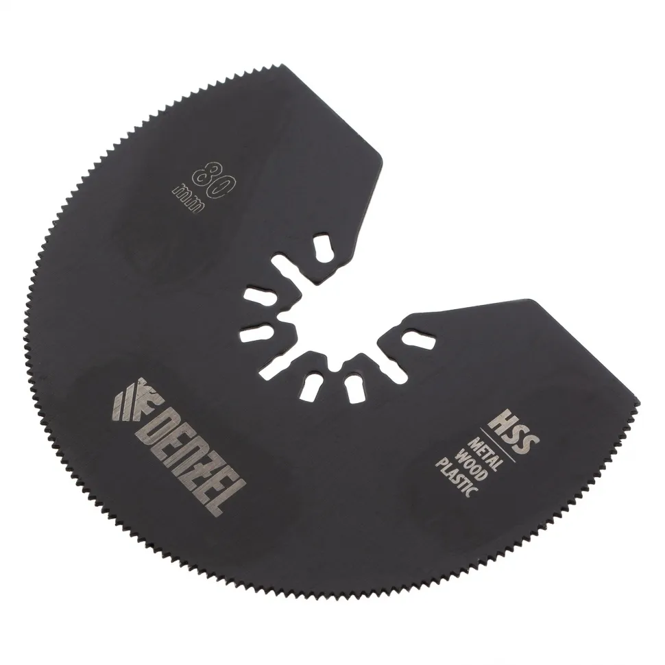 Насадка для МФИ Denzel отрезная полукруг, HSS, по металлу и дереву, 80 ммх1,2 мм, мелкий зуб