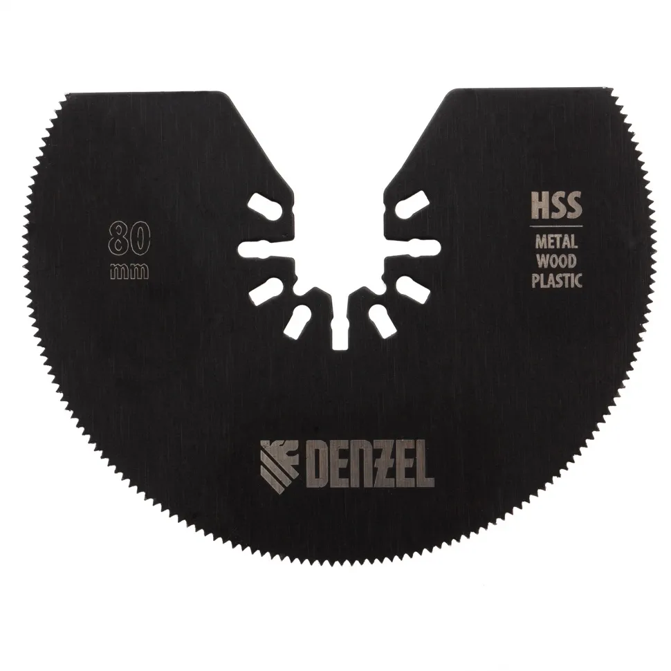 Насадка для МФИ Denzel отрезная полукруг, HSS, по металлу и дереву, 80 ммх1,2 мм, мелкий зуб - изображение 3