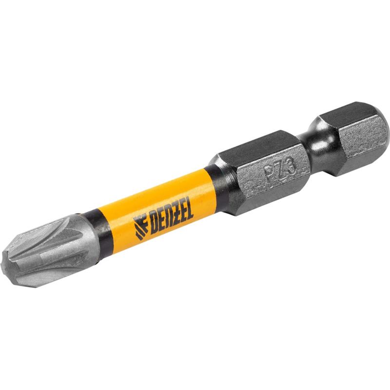 Бита Denzel IMPACT, PZ3x50 мм, лазерная обработка шлица, сталь S2, 10 шт., Е 6,3