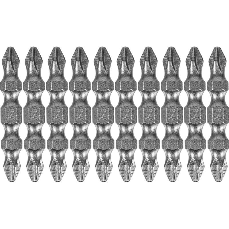 Бита Denzel двухсторонняя, PH2-PH2х45 мм, сталь S2, 10 шт. - изображение 3
