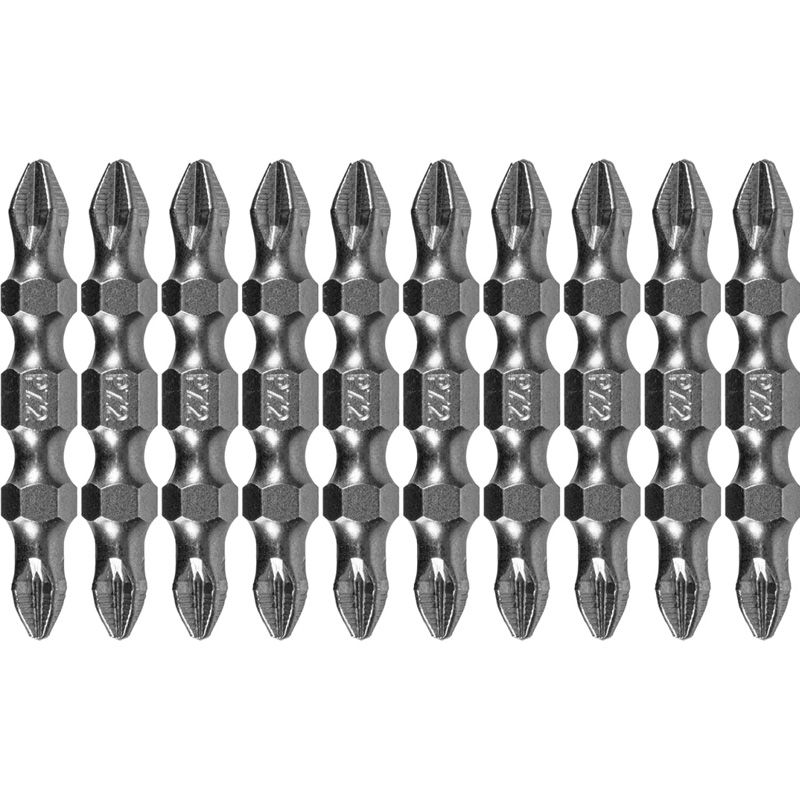 Бита Denzel двухсторонняя, PH2-PZ2х45 мм, сталь S2, 10 шт. - изображение 3