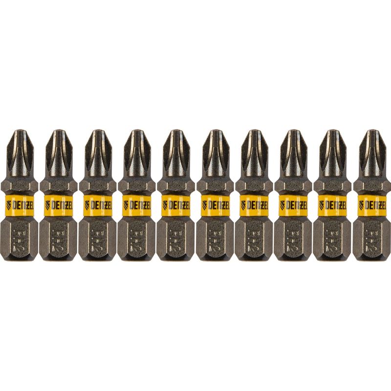 Бита Denzel PH2х25, сталь S2, шестигранный профиль, 10 шт. Е 6,3 - изображение 3