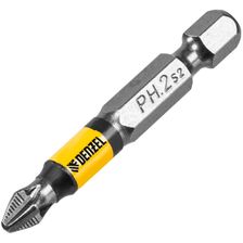 Бита Denzel PH2х50, сталь легированная S2, 10 шт., круглый профиль, отрывная упаковка, Е 6,3 - изображение 4
