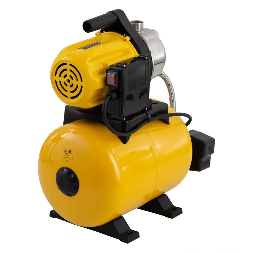 Насосная станция Denzel PS800X, 800 Вт, 3200 л/ч, ресивер 24 л, подъем 38 м, нержавейка - изображение 1