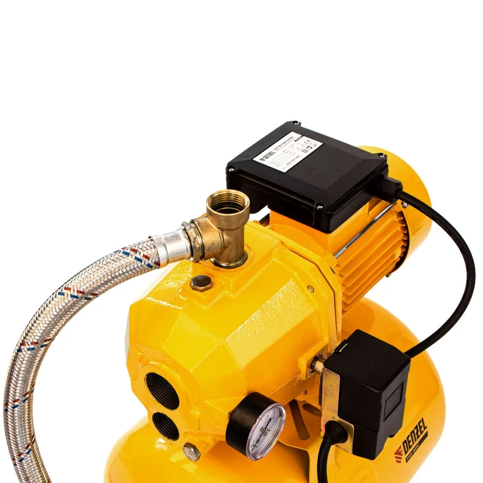 Насосная станция эжекторная Denzel PSD800C, 800 Вт, 2400 л/ч, ресивер 24 л, всасывание 20 м - изображение 12