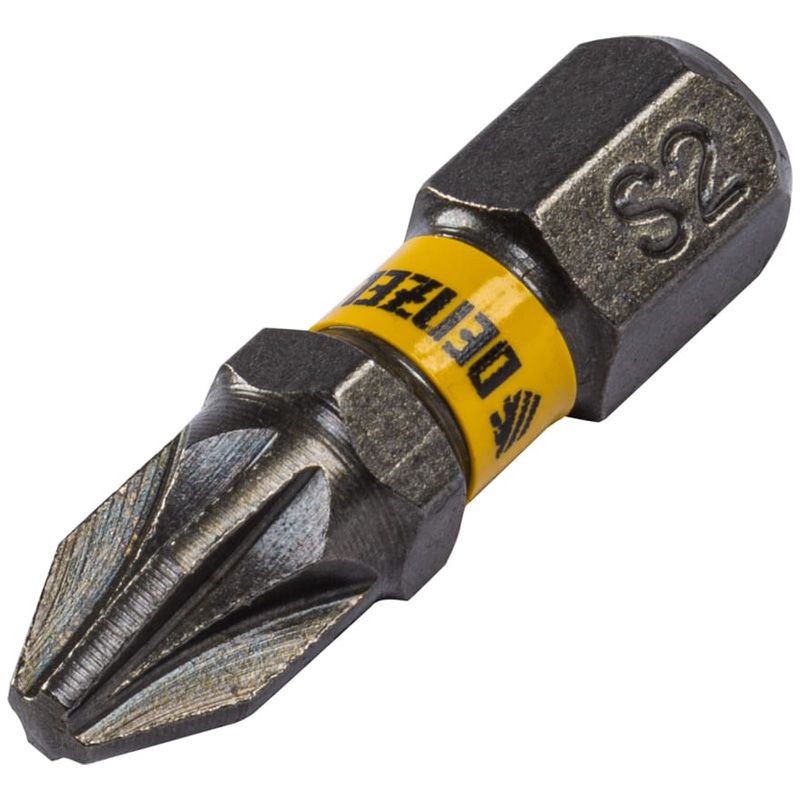 Бита Denzel PZ2х25, сталь S2, шестигранный профиль, 10 шт. Е 6,3