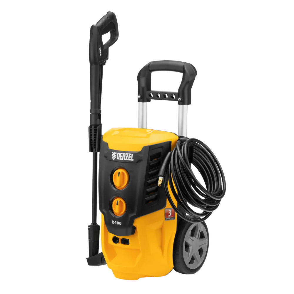 Мойка высокого давления  Denzel R-180, 2200 Вт, 180 бар, 380 л/ч, колесная