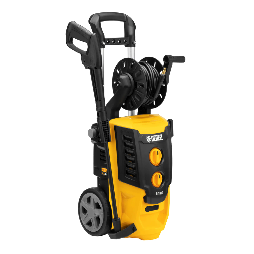 Мойка высокого давления  Denzel R-180D, 2200 Вт, 180 бар, 380 л/ч, с барабаном - изображение 2