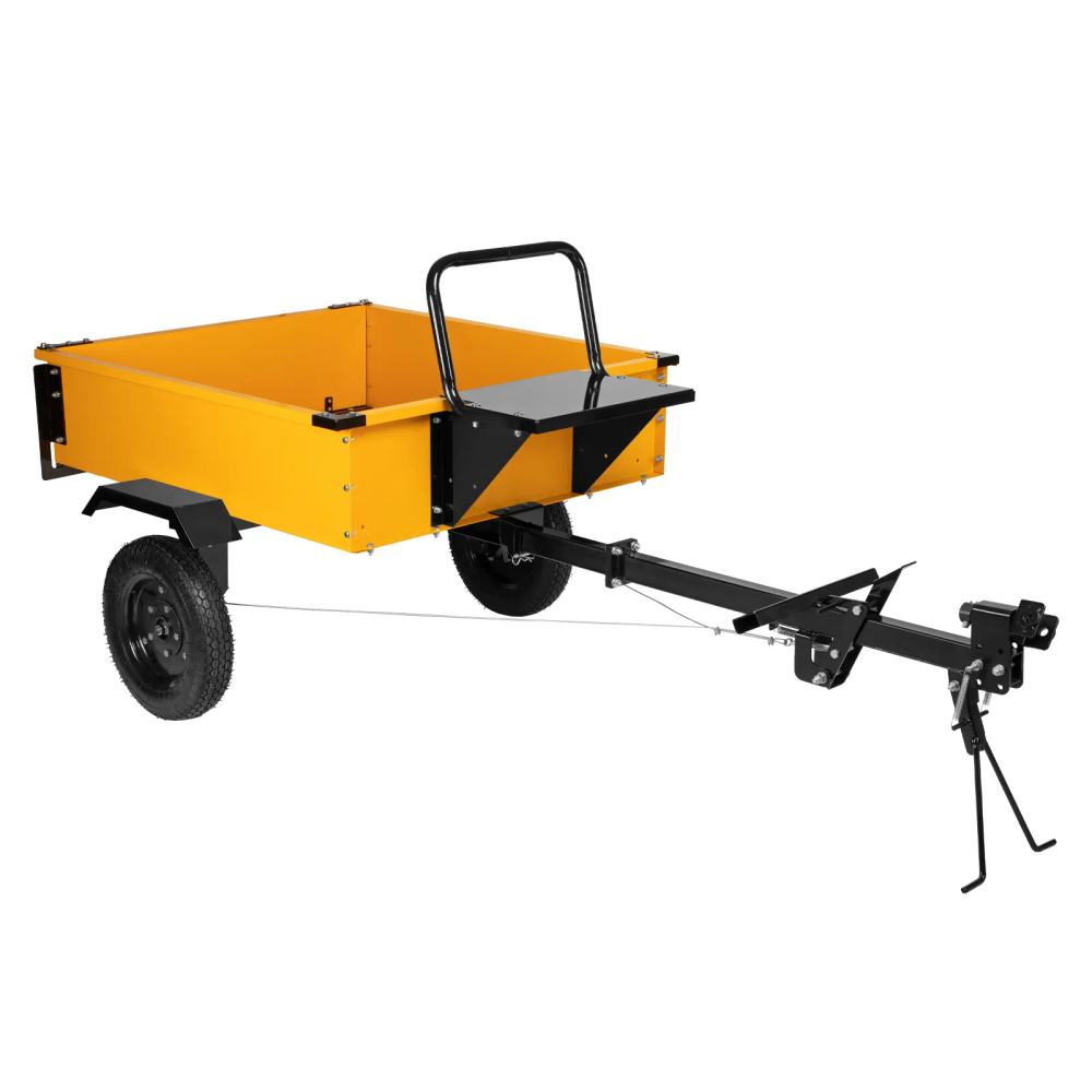 Прицеп для мотоблока Denzel TT-500, оцинк., груз. 500 кг, рег. сцепка, колеса 4.00-10, в упаковке - изображение 2