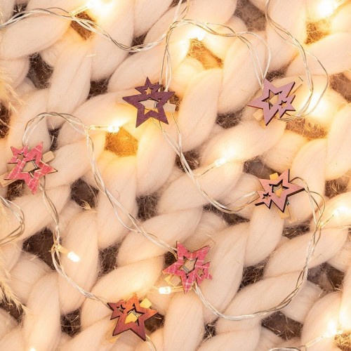 Деревянные прищепки Neon-Night Звездочки розовые 16x4,5x1,3 cм (6 шт.)  504-034 - изображение 5