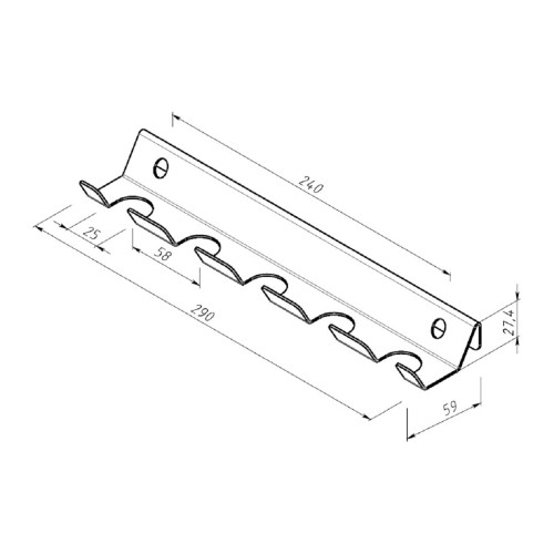 Держатель для садового инструмента EMBODIMENT EMB-GT-BW-B на пять предметов, настенный, черный - изображение 5