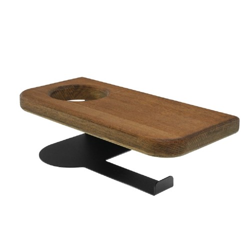 Держатель для туалетной бумаги EMBODIMENT EMB-TP-WA-AB из массива ясеня с полкой, черный - изображение 2