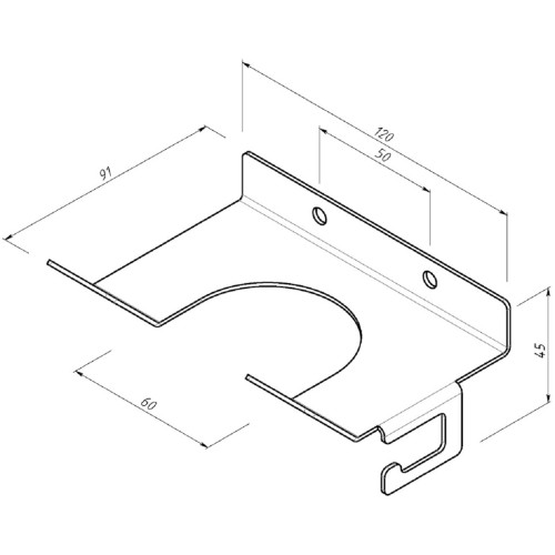 Держатель EMBODIMENT EMB-FUNH-W-B для фена с креплением для сетевого кабеля, черный - изображение 4