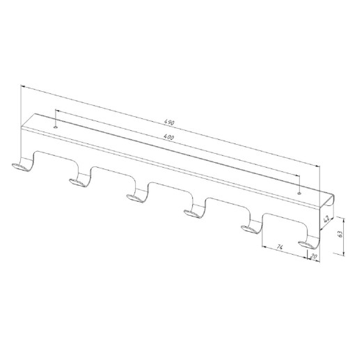 Держатель EMBODIMENT EMB-HOOK-DWB-B для хранения одежды, на дверь, черный - изображение 5