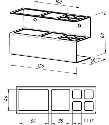 Держатель EMBODIMENT EMB-TBRUH-W-B для зубных щеток и аксессуаров для ванны,черный - изображение 4
