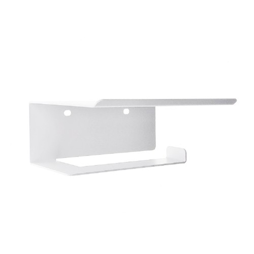 Держатель EMBODIMENT EMB-TP-B-W для туалетной бумаги, с полкой хранения, белый - изображение 2