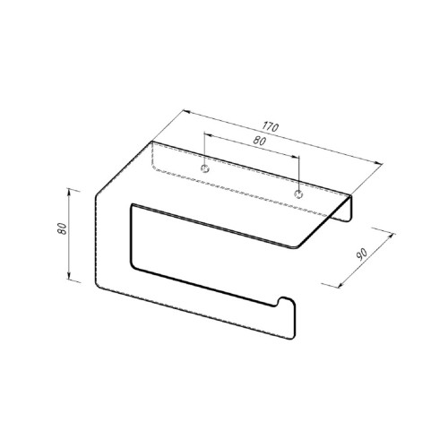 Держатель EMBODIMENT EMB-TP-B для туалетной бумаги, с полкой хранения, черный - изображение 5