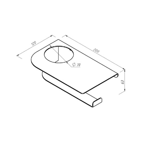 Держатель EMBODIMENT EMB-TP-WA-B для туалетной бумаги с полкой, черный - изображение 5