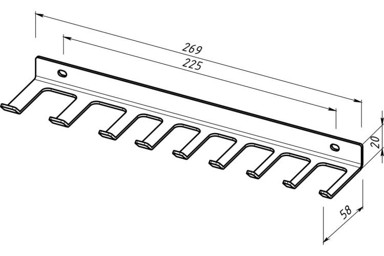 Держатель EMBODIMENT EMB-WOW-WLS-B для гаечных ключей, настенный, черный - изображение 4