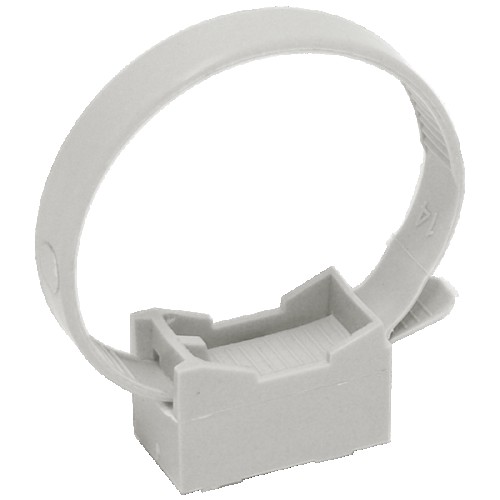 Держатель хомутный для труб IEK ELASTA со стяжкой d32-63 CFF2 сер. CTA10MP-CFF263-K41-100