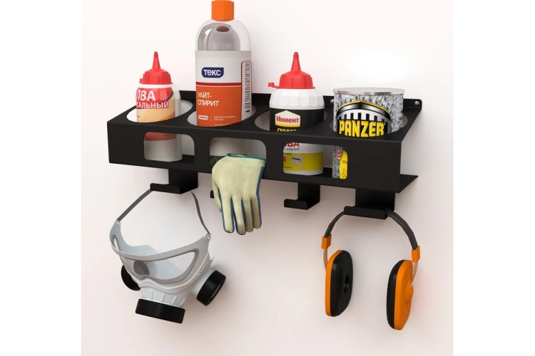 Держатель-органайзер EMBODIMENT EMB-WOP-B для покрасочных работ, настенный, черный - изображение 5
