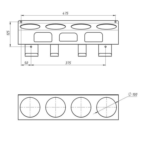 Держатель-органайзер REXANT 38-0654 для покрасочных работ, настенный, черный - изображение 4