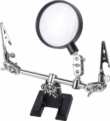 Держатель REXANT "Третья рука" с лупой х2,5 12-0251-4 12-0251-4