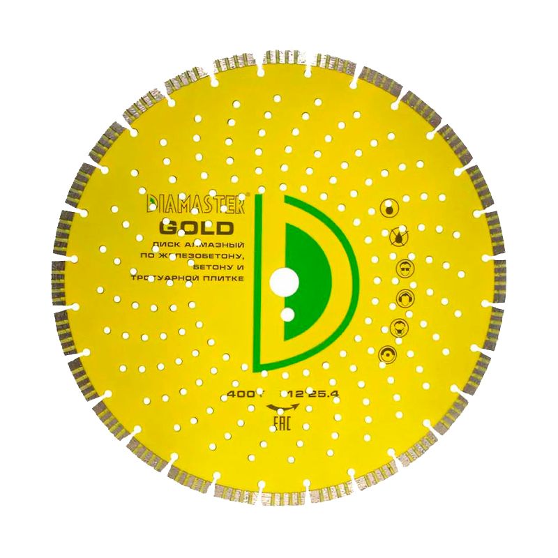 Алмазный диск сегментный Diamaster GOLDEN TYPE 400x25,4x4x12 мм | 26z (/железобетон)