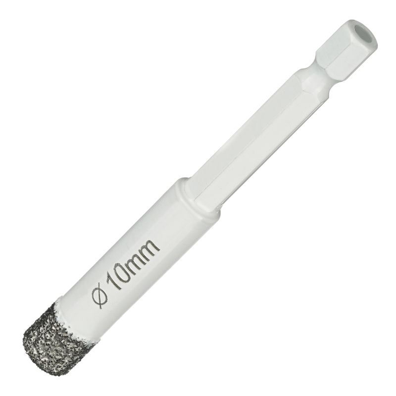 Алмазная коронка Diamond Industrial 10 мм Universal по керамограниту, керамике и камню, вакуумная пайка, 1/4 HEX - изображение 3