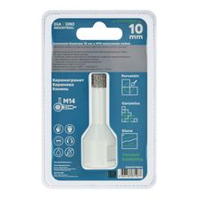 Алмазная коронка Diamond Industrial 10 мм Universal по керамограниту, керамике и камню, вакуумная пайка, M14 - изображение 8