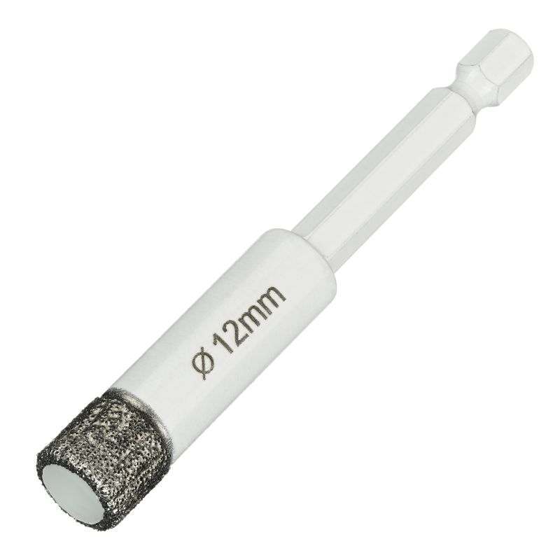 Алмазная коронка Diamond Industrial 12 мм Universal по керамограниту, керамике и камню, вакуумная пайка, 1/4 HEX