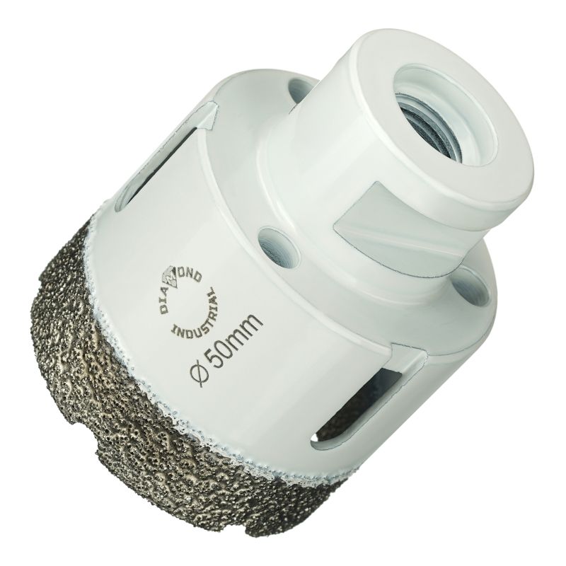 Алмазная коронка Diamond Industrial 50 мм Universal по керамограниту, керамике и камню, вакуумная пайка, M14 - изображение 2