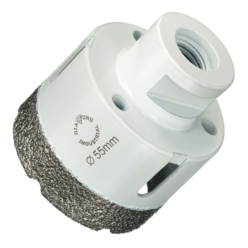 Алмазная коронка Diamond Industrial 55 мм Universal по керамограниту, керамике и камню, вакуумная пайка, M14 - изображение 2